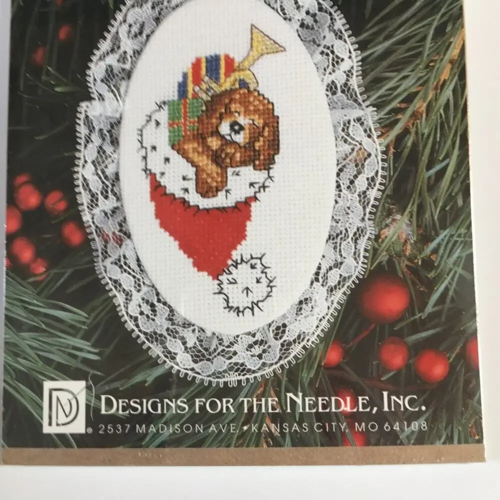 Designs for the Needle Christmas Ornament Cross Stitch Kit 1248 Puppy Dog US NEW